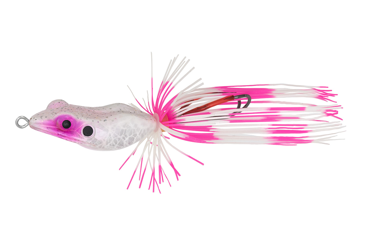 PZ Dancing Frog békautánzat, 5 cm, 13 g, fehér, rózsaszín